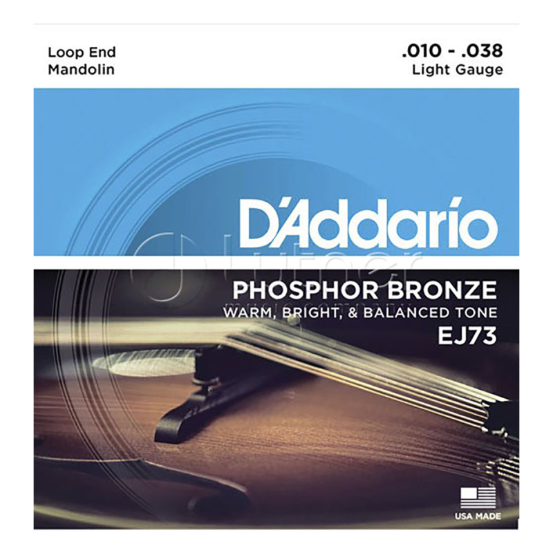 Струны для мандолины D'Addario Phosphor Bronze EJ73 Light (8 шт)
