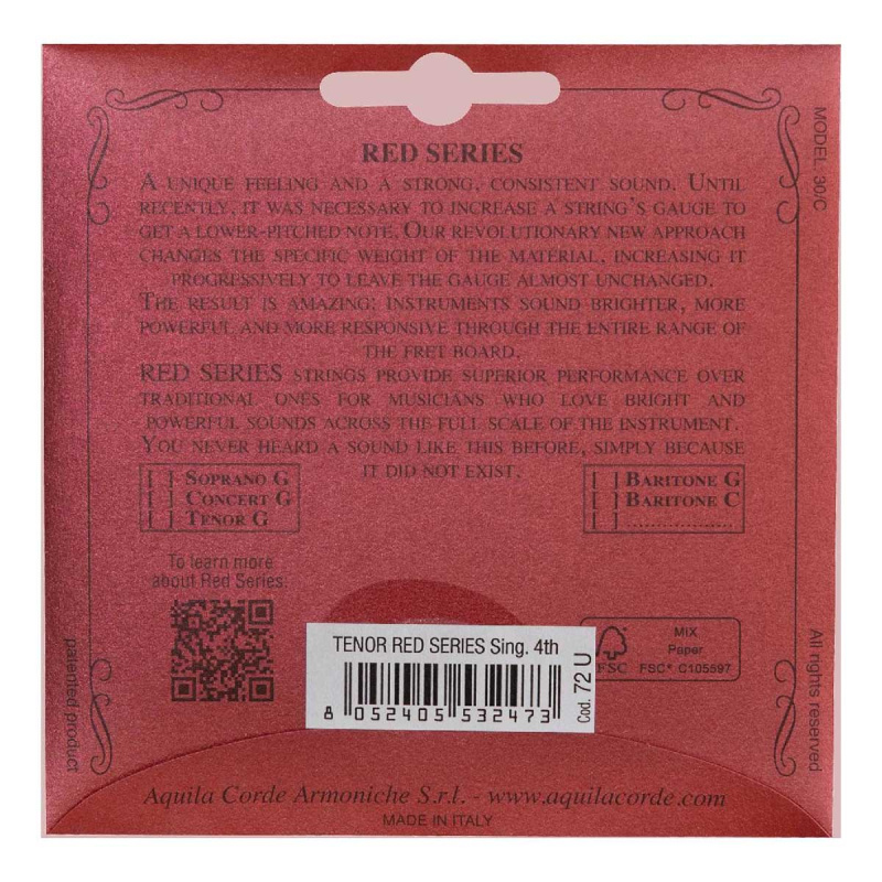 Струна для укулеле тенор Aquila Red 72U Low G