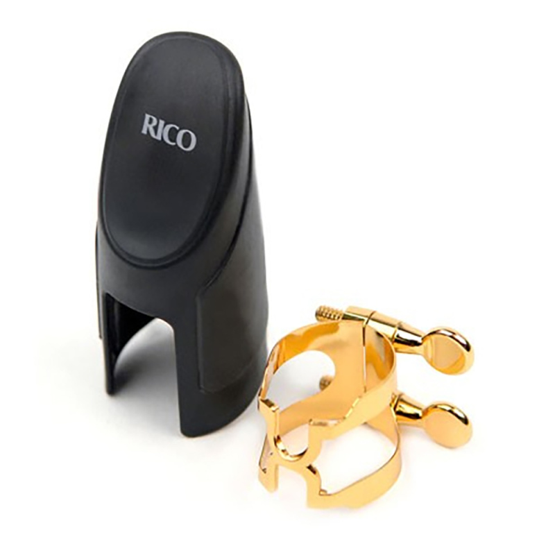 Лигатура для кларнета Rico H-Ligature Bb металлическая с колпачком, золотая лакировка